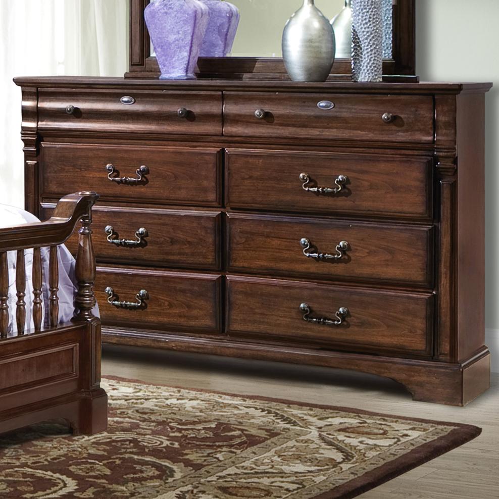 Vaughan Furniture Washington Manor EightDrawer Dresser with Shaped